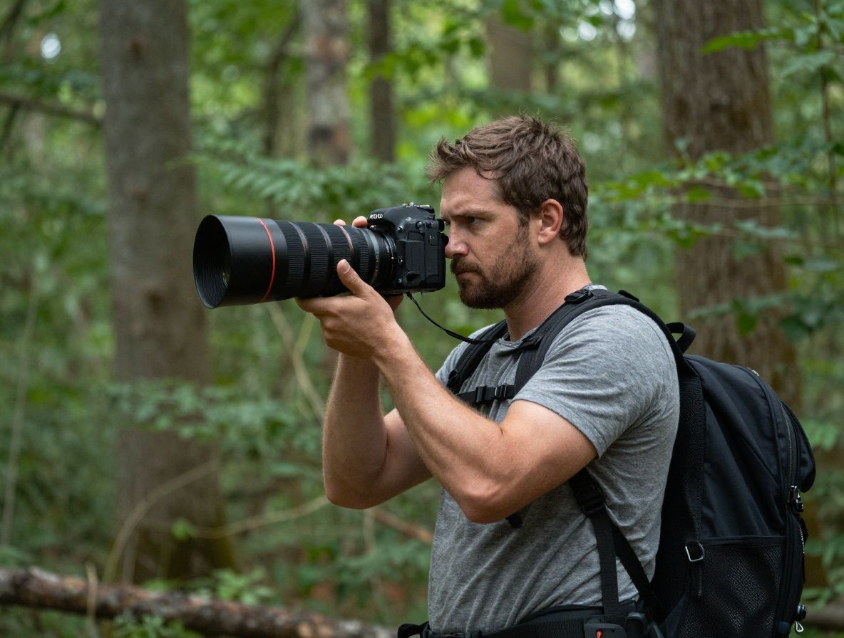 Forêt d'automne avec des feuilles dorées et orangées tombant doucement, créant une atmosphère de transition saisonnière naturelle et sereine